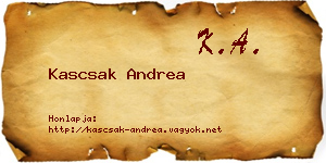 Kascsak Andrea névjegykártya